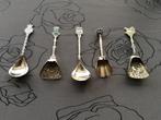 Antieke taartscheppen 3x en 6 suikerscheppen, verzilverd., Ophalen of Verzenden