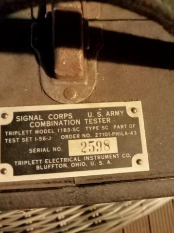 Test apparatuur voor US Army signal Corps 1943 beschikbaar voor biedingen