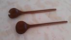 VINTAGE TEAKHOUTEN SLACOUVERT, Ophalen of Verzenden, Zo goed als nieuw, Hout, Bestekset