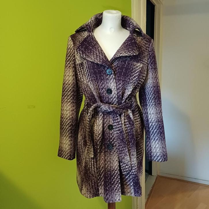 Paars gekleurde winter trenchcoat van Promiss maat 44, Kleding | Dames, Jassen | Winter, Zo goed als nieuw, Maat 42/44 (L), Paars