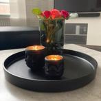 DIGA COLMORE Decoratie plateau 40x40x4 cm zwart Hotel Chique, Ophalen of Verzenden, Nieuw, Rond, Metaal