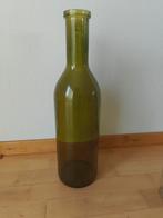 grote vaas fles groen glas mica, Ophalen of Verzenden, Minder dan 50 cm, Groen, Glas