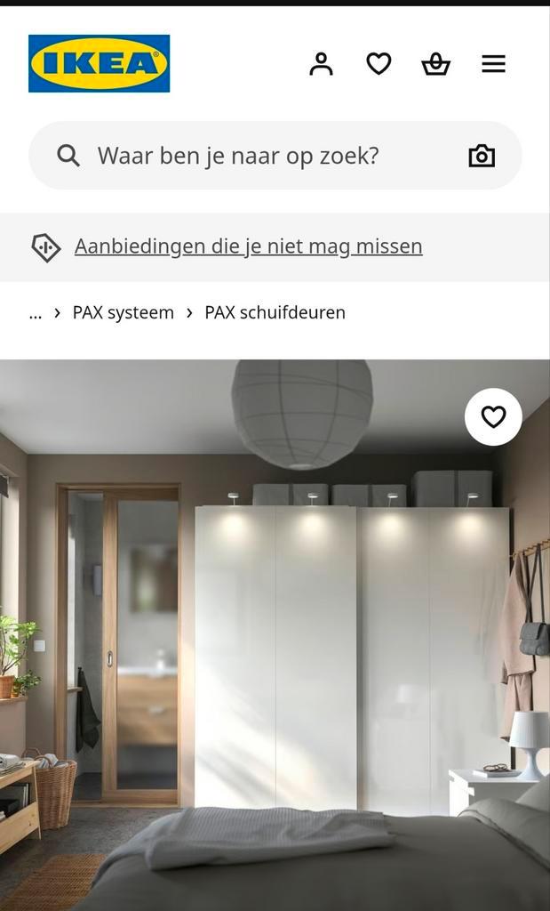 Ikea schuifdeuren 200x236 - Compleet systeem tbv PAX kast, Huis en Inrichting, Kasten | Kledingkasten, Zo goed als nieuw, 200 cm of meer