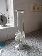 Antieke mondgeblazen glazen vaas met pointil, Ophalen of Verzenden