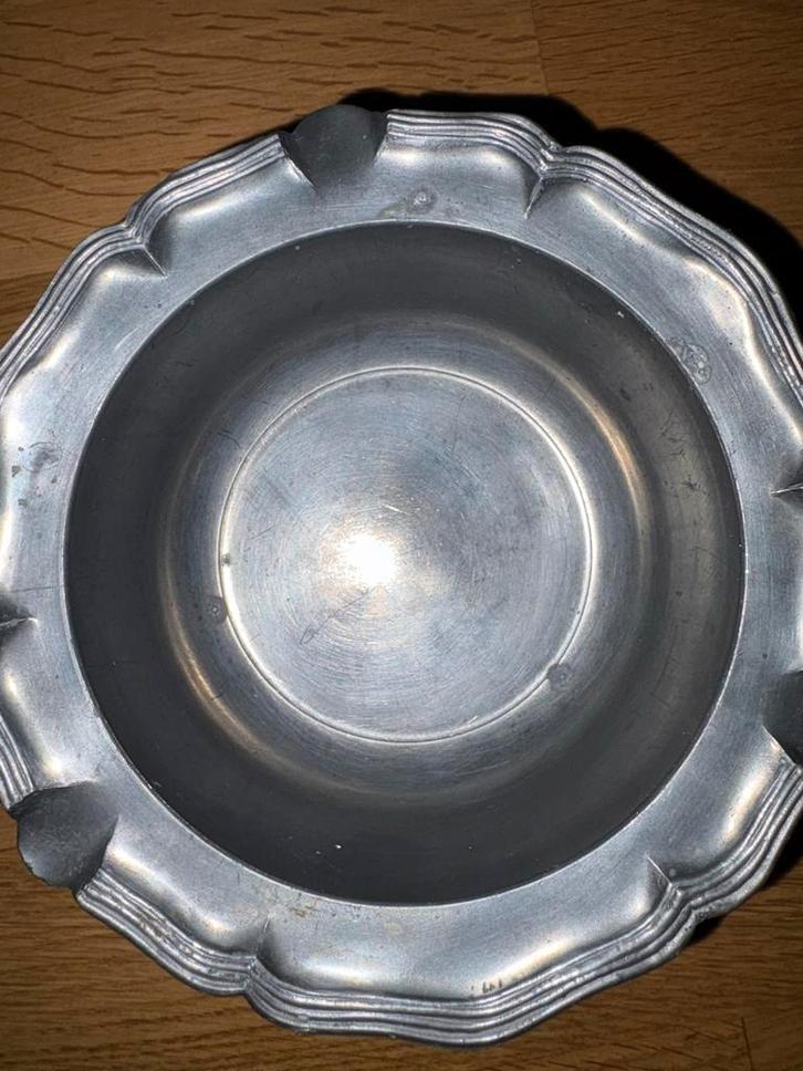 Vintage Tinnen Asbak, Antiek en Kunst, Antiek | Tin, Ophalen