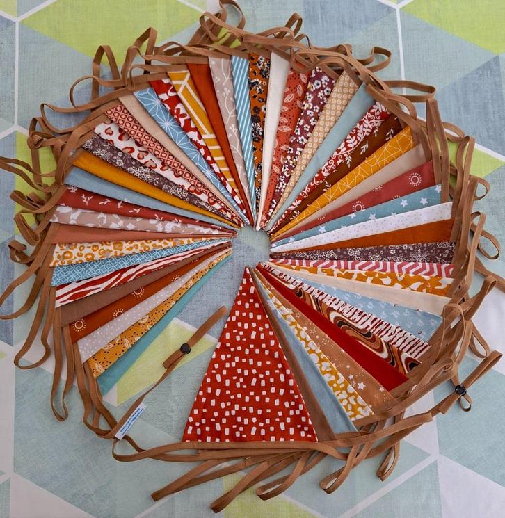 Stoffen Vlaggenlijn, Slinger, geheel naar wens!, Hobby en Vrije tijd, Feestartikelen, Nieuw, Versiering, Verjaardag, Ophalen of Verzenden
