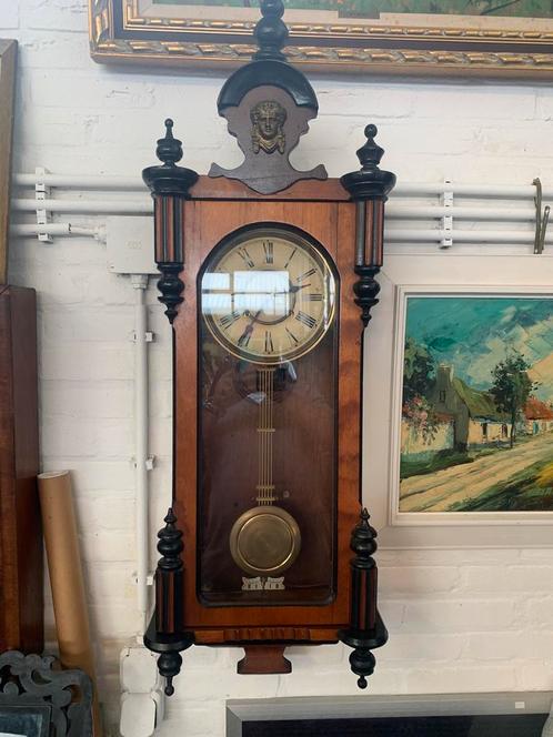 Klok mooie franse antieke biedermeier regulateur klok, Antiek en Kunst, Antiek | Klokken, Ophalen of Verzenden