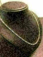 ZS258 Zilveren collier 45cm Figaro stijl, Ophalen of Verzenden, Zo goed als nieuw, Zilver, Zilver