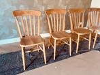 4st. houten stoelen set stoel interieur meubels bruin tafel, Gebruikt, Bruin, Ophalen of Verzenden, Vier