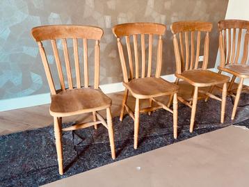4st. houten stoelen set stoel interieur meubels bruin tafel beschikbaar voor biedingen