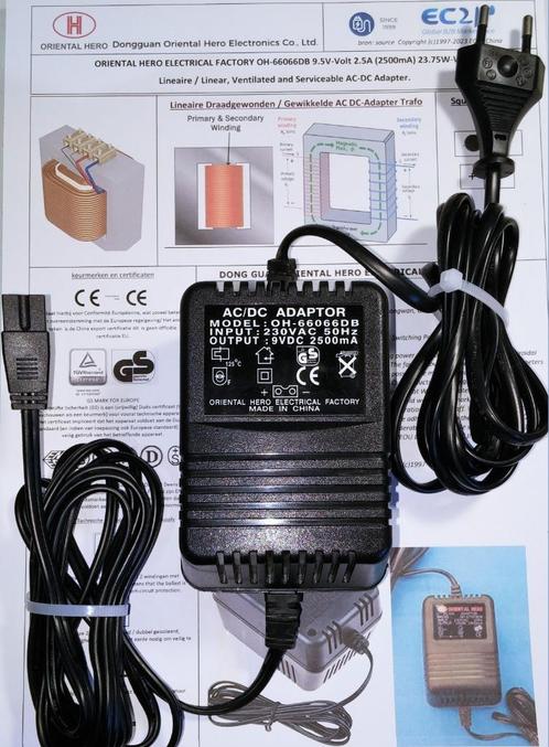 Oriental HERO OH-66066DB 9V 2.5A 9.5V Linear AC Adapter 25W, Audio, Tv en Foto, Opladers, Zo goed als nieuw, Ophalen of Verzenden