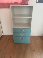 Ikea boekenkast blauw/wit kinderen 123cm hoog, Ophalen, Gebruikt, 100 tot 150 cm, Eikenhout