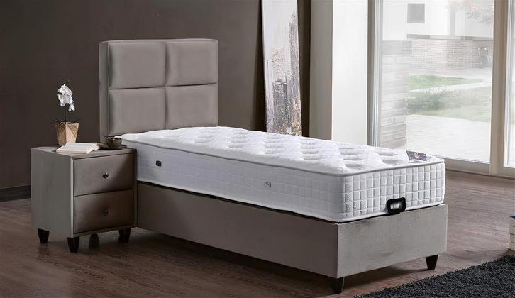 Baza bed met Opbergruimte Magnum 1-persoons, Huis en Inrichting, Slaapkamer | Bedden, Nieuw, Tweepersoons, 90 cm, Hout, Wit, Ophalen of Verzenden