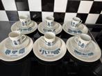 6 klederdracht ontbijtbordjes en kopjes Regout Leeuwenzegel, Ophalen of Verzenden