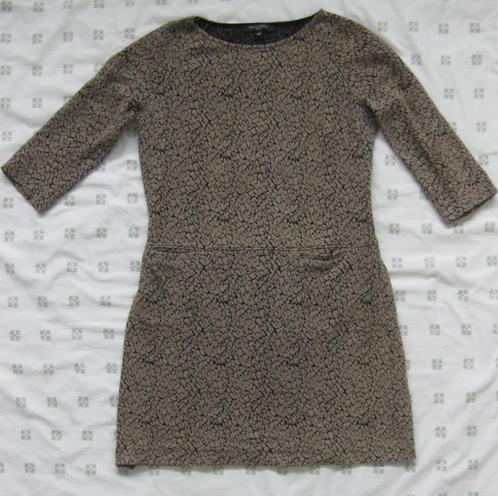 Ilse Jacobsen jurk zwart met beige, neutraal, maat 40, Kleding | Dames, Jurken, Zo goed als nieuw, Maat 38/40 (M), Beige, Boven de knie