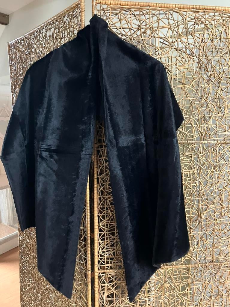 Zwart fluwelen omslagdoek, Kleding | Dames, Gelegenheidskleding, Overige typen, Zwart, Maat 42/44 (L), Ophalen of Verzenden