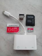 3 in een Kaartlezer SD kaart + 64GB SD kaart + Geheugenkaart, Ophalen, Zo goed als nieuw