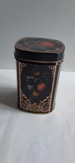 Sierlijk oud engels theebusje, zwart,goud ,vruchten, Antiek en Kunst, Ophalen of Verzenden