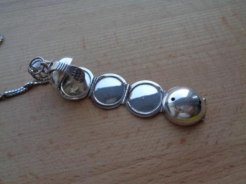 zilveren ketting met uitklapbaar medaillon [316], Sieraden, Tassen en Uiterlijk, Kettingen, Zo goed als nieuw, Zilver, Zilver