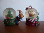 Kerst twee decoraties sneeuwbollen met kerstman, Diversen, Ophalen of Verzenden, Gebruikt