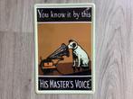 Vintage HIS MASTER,S VOICE reclame bord (geen emaille), Verzamelen, Merken en Reclamevoorwerpen, Ophalen of Verzenden, Zo goed als nieuw