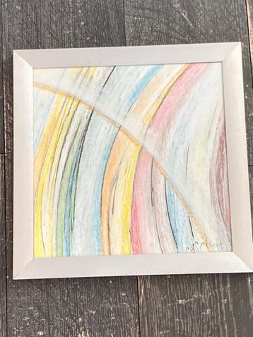 Schilderijtje van Rudi Polder, modern abstract (180225m) beschikbaar voor biedingen