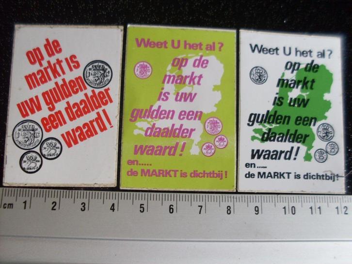 3x sticker op de markt is uw gulden een daalder waard logo, Verzamelen, Stickers, Zo goed als nieuw, Winkel of Supermarkt, Verzenden