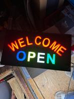 Welcome open verlicht bord, Verzamelen, Merken en Reclamevoorwerpen, Ophalen of Verzenden, Zo goed als nieuw, Reclamebord