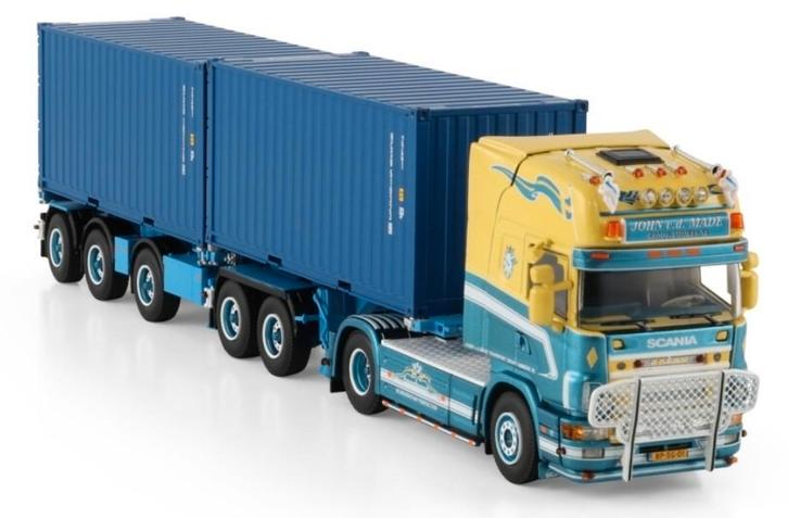 WSI SCANIA + CONTAINER TRAILER + 2X 20FT CONTAINER - VD MADE, Hobby en Vrije tijd, Modelauto's | 1:50, Nieuw, Bus of Vrachtwagen