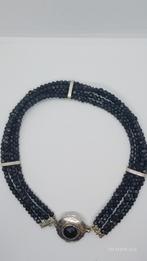 Vintage Zilveren Collier - Rouwsieraad, Ophalen of Verzenden, Zwart, Zilver, Met edelsteen