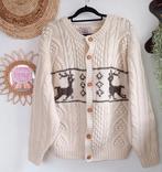 SALE Vintage wollen trui vest noors norway ijslandse 80s, Niet ingevuld, Beige, Maat 46/48 (XL) of groter, Niet ingevuld