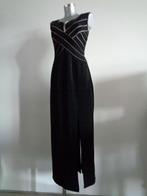 Vera Mont lange avondjurk, zwart met goud, maat 38, Maat 38/40 (M), Zwart, Ophalen of Verzenden, Zo goed als nieuw