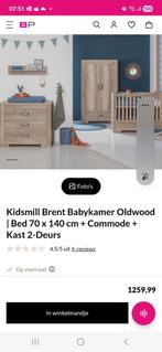 Kidsmill Brent Babykamer Oldwood Commode + Plank, Kinderen en Baby's, Ophalen, 50 tot 70 cm, 100 cm of meer, Zo goed als nieuw