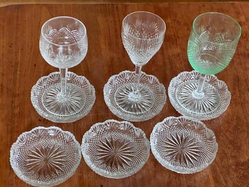 ONDERZETTERS OF PETITFOUR BORDJES, SCHUITJES  DIAMANT/WAAIER, Antiek en Kunst, Antiek | Glas en Kristal, Verzenden