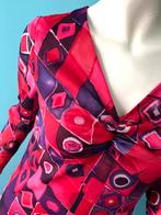 Vintage jaren 70 maxi-jurk in rood/paars maat 38, Maat 38/40 (M), Verzenden, Vintage, Gedragen