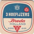 1 BREDA 3 HOEFIJZERS BIERVILTJE, Verzamelen, Ophalen of Verzenden, Gebruikt, Viltje(s), Overige merken
