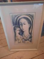 Madonna met kind. Zeefdruk gesigneerd, Ophalen of Verzenden