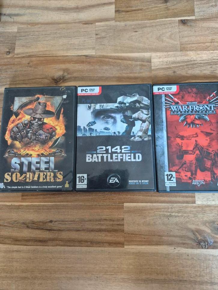 PC Games - Steel Soldiers, 2142 Battlefield, WarFront, Spelcomputers en Games, Games | Pc, Gebruikt, Strategie en Constructie