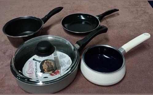Pannenset 4 delig NIEUW, Huis en Inrichting, Keuken | Potten en Pannen, Nieuw, Pannenset, Rvs, Inductieplaat, Keramische plaat