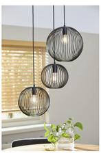 Zwarte hanglamp met 3 bollen - Zo goed als nieuw!, Ophalen, Zo goed als nieuw, Metaal, 75 cm of meer