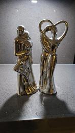 Prachtige chroom hoge man en vrouw beelden 2 stuks, Antiek en Kunst, Ophalen of Verzenden