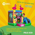 Mini met slide Flamingo Springkussen huren?, Ophalen, Zo goed als nieuw