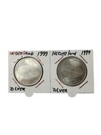 2x Zilveren 10 Gulden stukken uit 1999, Setje, Koningin Beatrix, Zilver, Ophalen of Verzenden