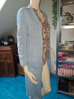 licht blauw vest lang mt.m/l zgan, Ophalen of Verzenden, Zo goed als nieuw, Maat 38/40 (M), Blauw