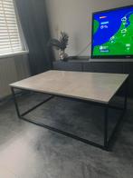 SalonTafel Marmer grijs met zwarte frame, Huis en Inrichting, Tafels | Salontafels, 100 tot 150 cm, Zo goed als nieuw, Minder dan 50 cm