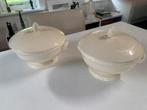 2 Vintage Edme Wedgwood Dekschalen - Cremekleur, Antiek en Kunst, Antiek | Keramiek en Aardewerk, Ophalen of Verzenden