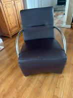 Mooie kunstleren fauteuil, Ophalen of Verzenden, Gebruikt