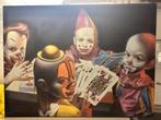 Poker Schilderij - Clowns op Doek 120x90cm, Antiek en Kunst, Kunst | Schilderijen | Klassiek, Ophalen