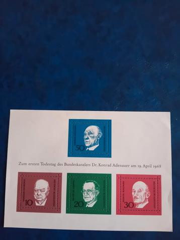 Duitse Postzegels - Konrad Adenauer 1968 beschikbaar voor biedingen