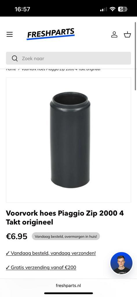 2x Voorvork hoes Piaggio Zip 2000 origineel, Motoren, Tuning en Styling, Ophalen of Verzenden